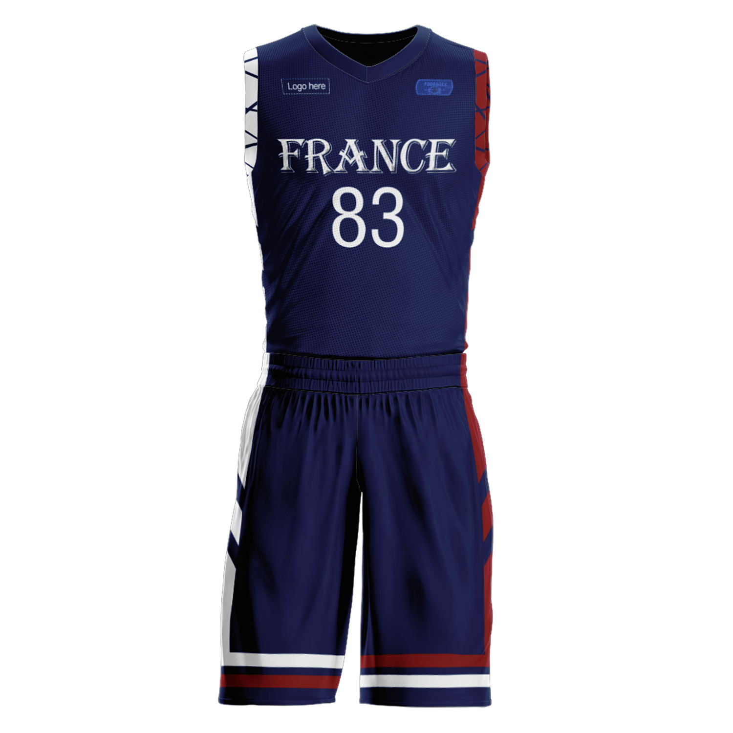 Trajes de baloncesto del equipo de Francia personalizados