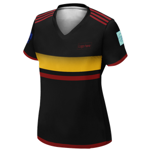 Camiseta de fútbol personalizada auténtica de la Copa Mundial de Colombia para mujer con logotipo