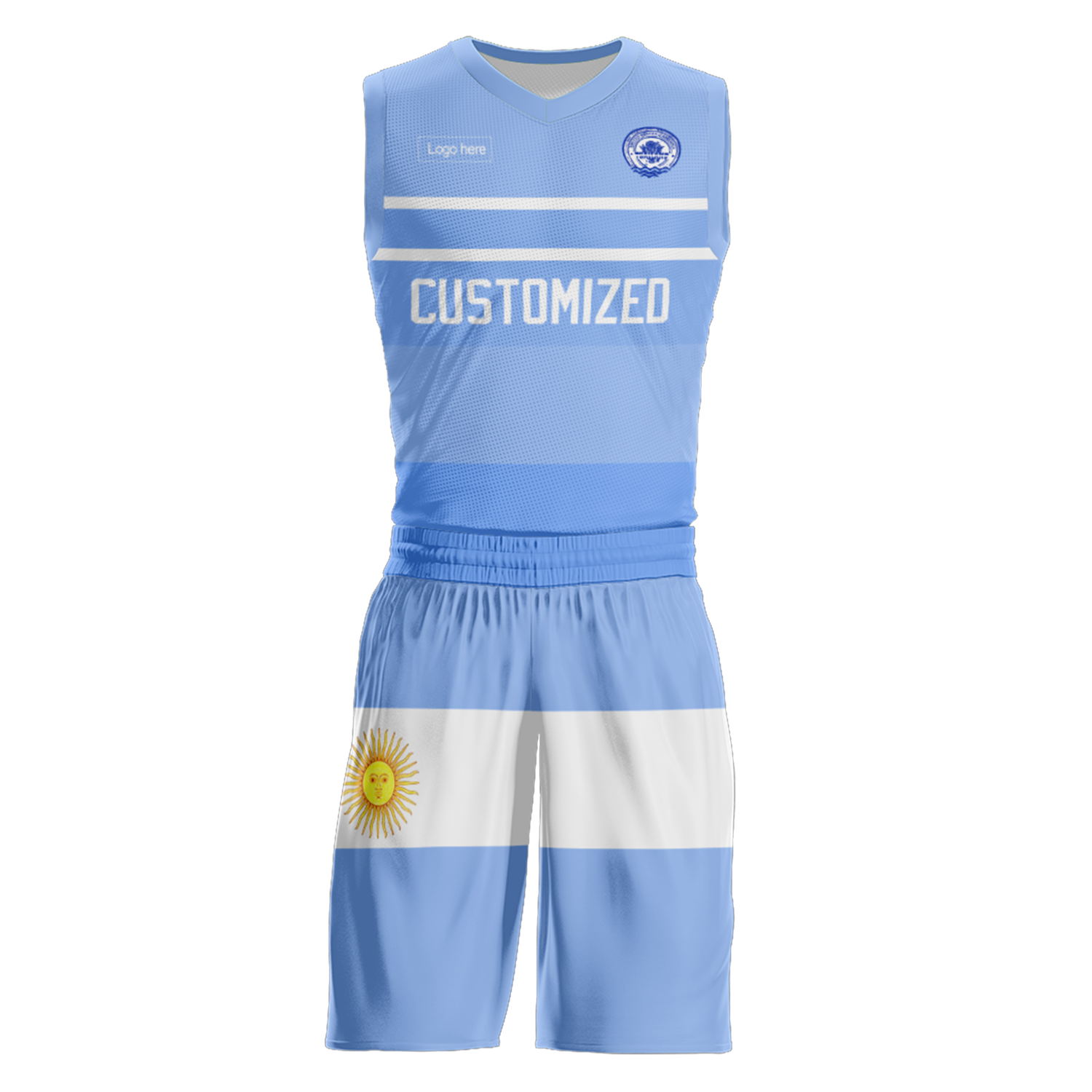 Trajes de baloncesto del equipo de Argentina personalizados